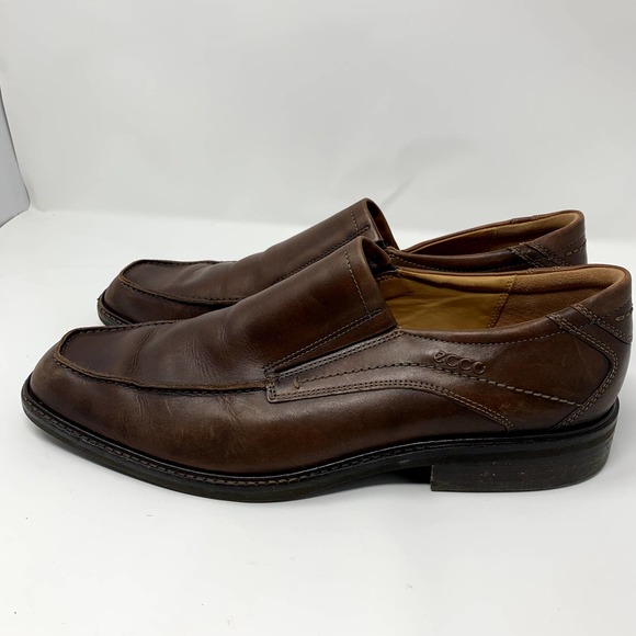 ECCO Shock Point Mens Brown Leather Slip-on Loafers‎ 46/US 12-12.5 - Picture 1 of 9